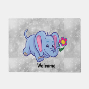 Cute cartoon elephant doormat
