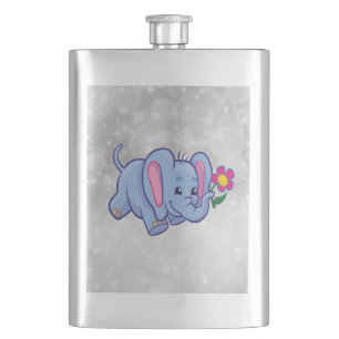 Cute cartoon elephant hip flask