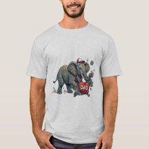 Cute Cartoon Elephant Holding DAD Heart – Father's