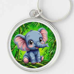 Cute cartoon elephant keychain