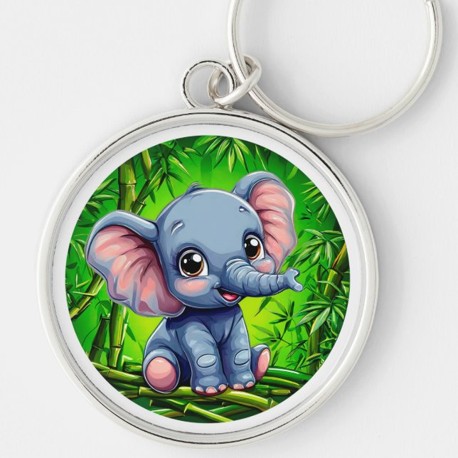 Cute cartoon elephant keychain (Front)