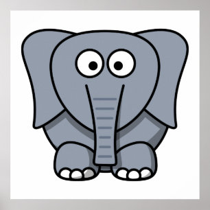 Cute Cartoon Elephant Poster