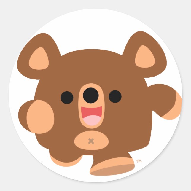 Cute Cartoon Energetic Bear sticker (Front)