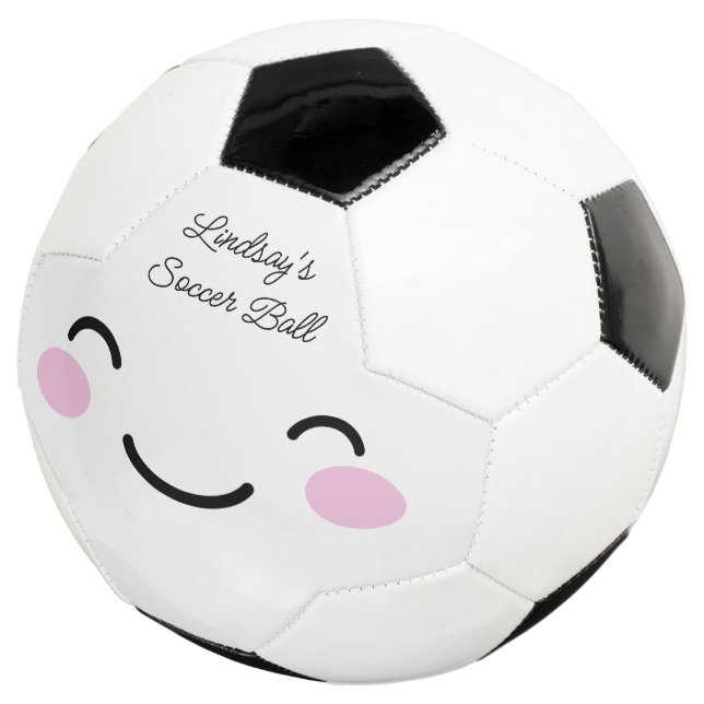 Cute cartoon face custom soccer ball for girls (Three Quarter)