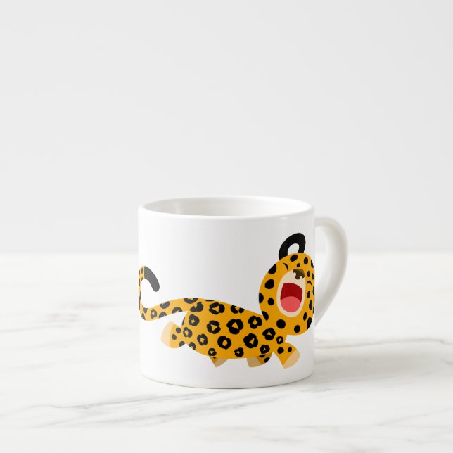 Cute Cartoon Facétieux Leopard Espresso Mug (Devant droit)