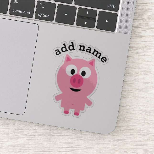 Cute Cartoon Farm Pig with Custom Name (Detail)