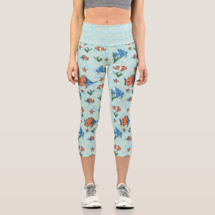 Cute Cartoon Fish Capri Leggings