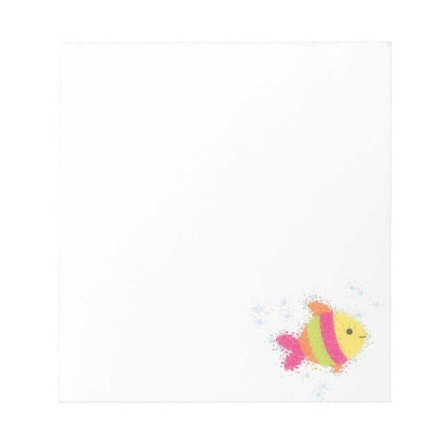 Cute Cartoon Fish Custom Notepad (Front)