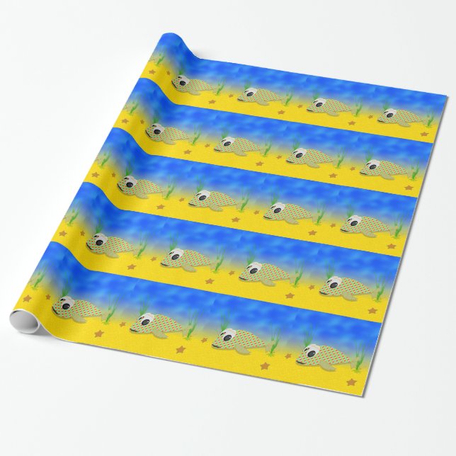 Cute Cartoon Fish Wrapping Paper (Unrolled)