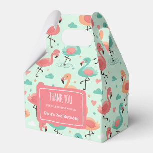 Cute Cartoon Flamingo Pattern Favor Box