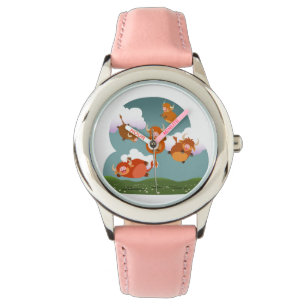 Cute Cartoon Floating Highland Cows Watch