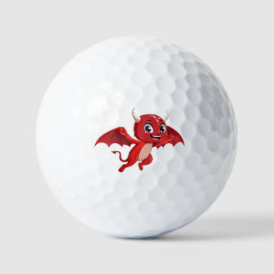 Cute cartoon flying devil golf balls
