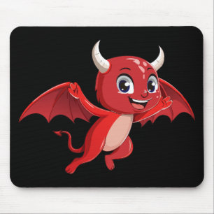 Cute cartoon flying devil mouse pad