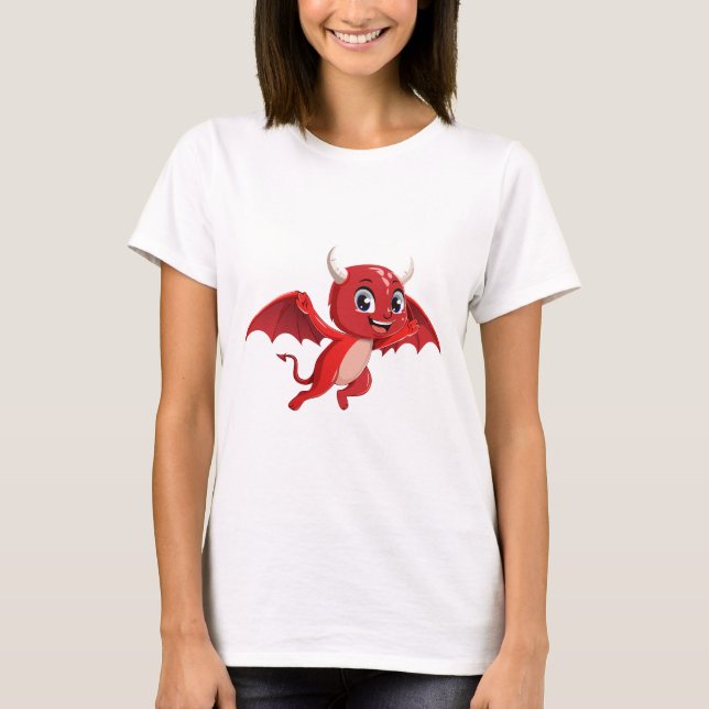 Cute cartoon flying devil T-Shirt (Front)