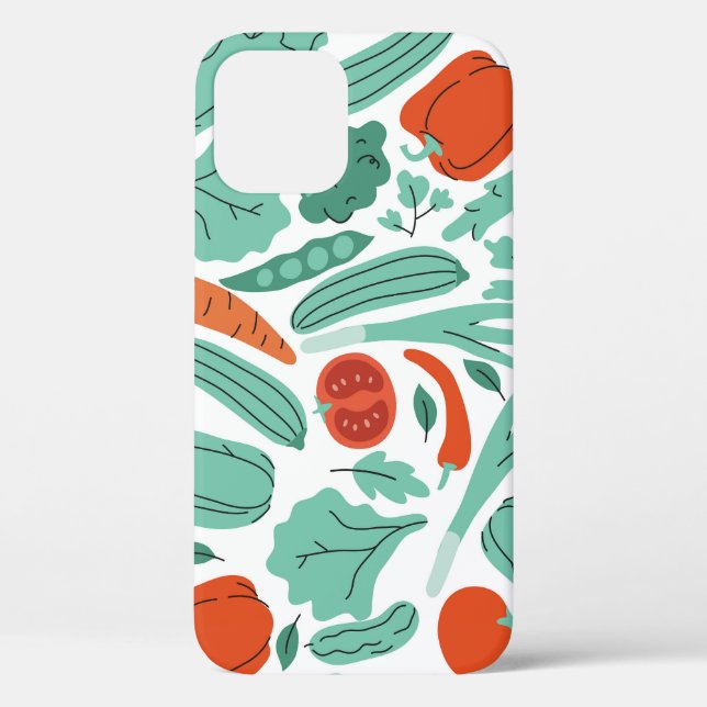 Cute Cartoon Food: Vibrant Vegetables Pattern Case-Mate iPhone Case (Back)