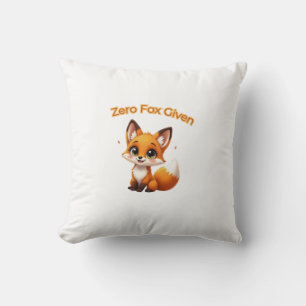 Cute Cartoon Fox – Adorable Kawaii Style Throw Pillow