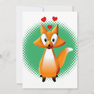 Cute Cartoon Fox Animal Invitation