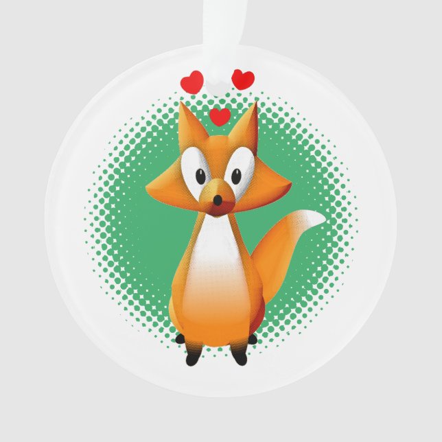 Cute Cartoon Fox Animal Ornament (Front)