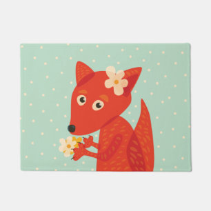 Cute Cartoon Fox Girl Doormat