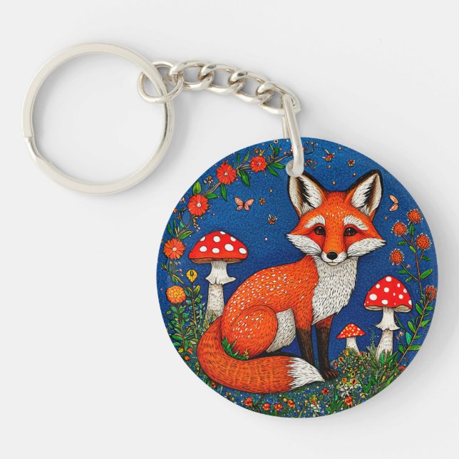 Cute cartoon fox keychain (Front)