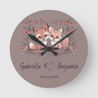 Cute Cartoon Fox Lovers Heart Valentine’s Day 