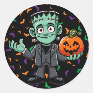 Cute, cartoon Frankenstein's monster Classic Round Sticker