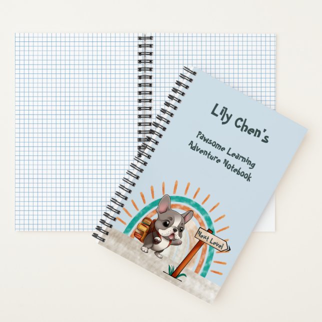 Cute Cartoon French Bulldog Back to School student Notebook (Inside)