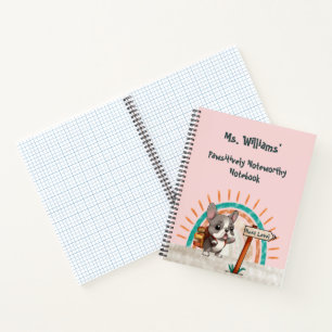 Cute Cartoon French Bulldog Back to School teacher Notebook