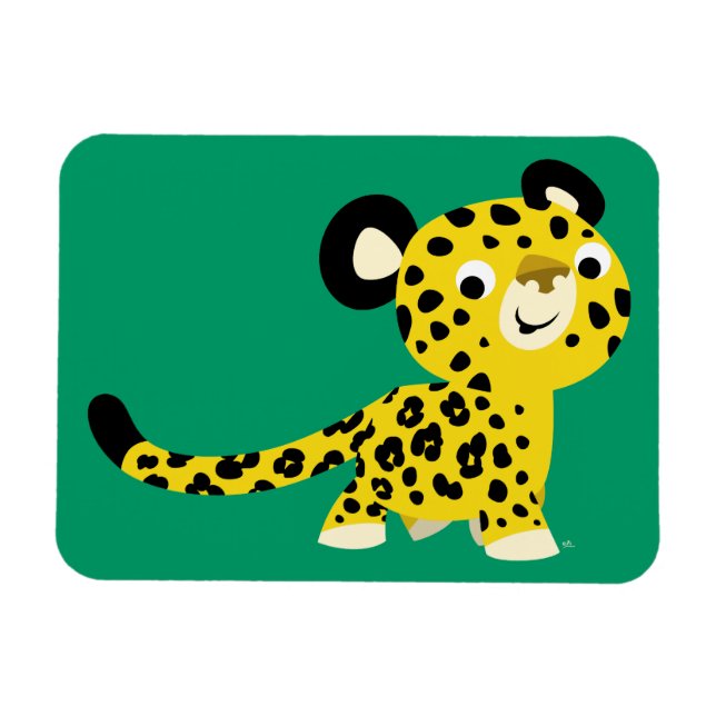 Cute Cartoon Friendly Leopard Flexible Magnet (Horizontal)