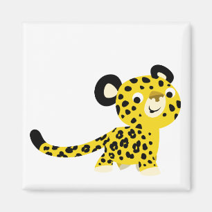 Cute Cartoon Friendly Leopard Magnet