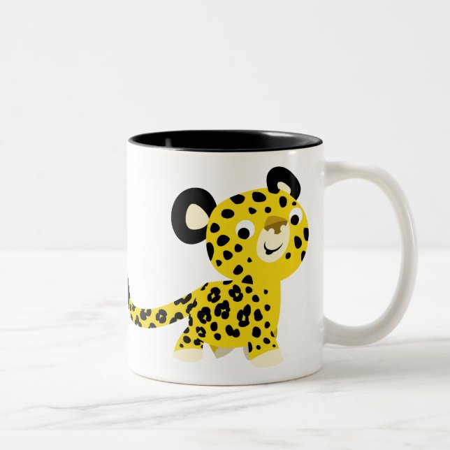 Cute Cartoon Friendly Leopard Mug (Right)