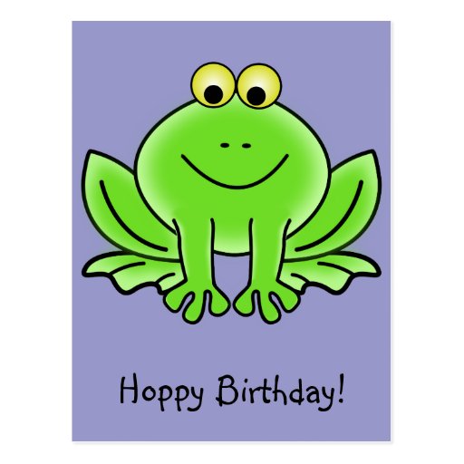 Cute Cartoon Frog Hoppy Birthday Funny Greeting Postcard | Zazzle