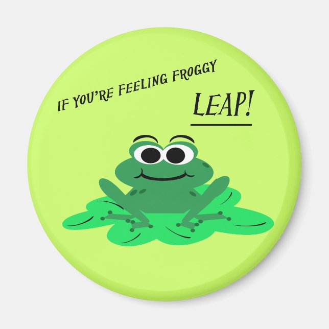 Cute Cartoon Frog Motivational Magnet (Front)