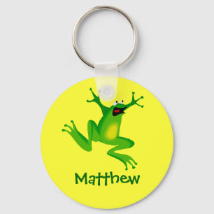 Cute Cartoon Frog Personalized Name Gift Keychain