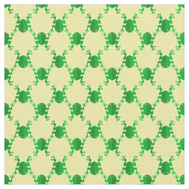 Cute Cartoon Frogs Fabric (Close Up)