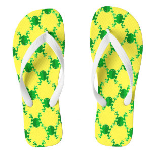 Cute Cartoon Frogs Flip Flops