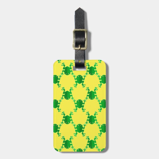 Cute Cartoon Frogs Luggage Tag (Front Vertical)