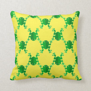 Cute Cartoon Frogs Throw Pillow