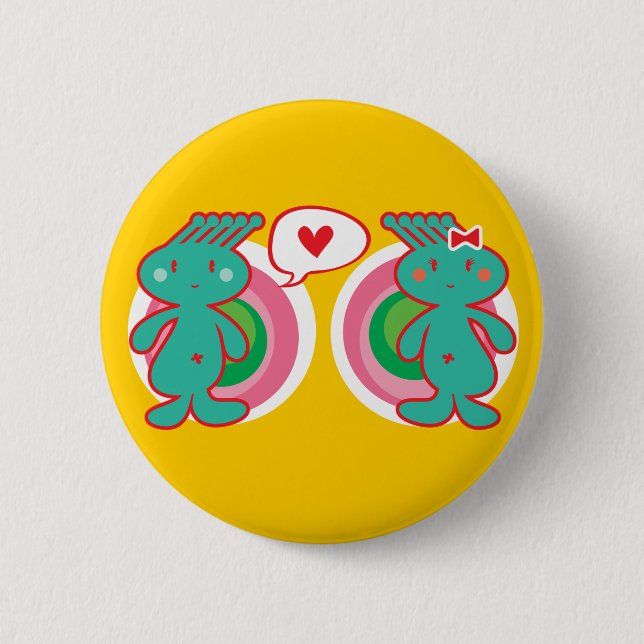 Cute Cartoon Fun Sweet Funny Funky 2 Inch Round Button (Front)