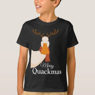 Cute cartoon Funny Christmas duck Merry Quackmas  T-Shirt