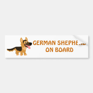 Cute Cartoon German Shepherd Dog Bumper Sticker