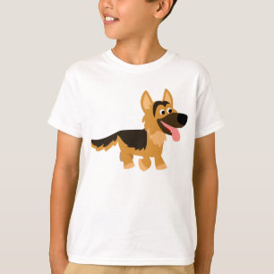 Cute Cartoon German Shepherd Dog Children T-Shirt