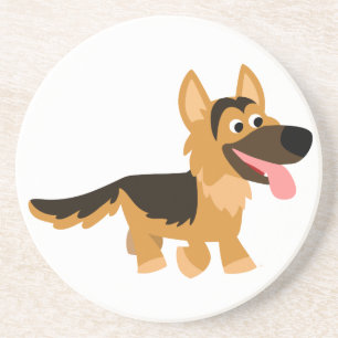Cute Cartoon German Shepherd Dog Coaster