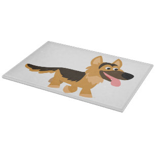 Cute Cartoon German Shepherd Dog Cutting Board