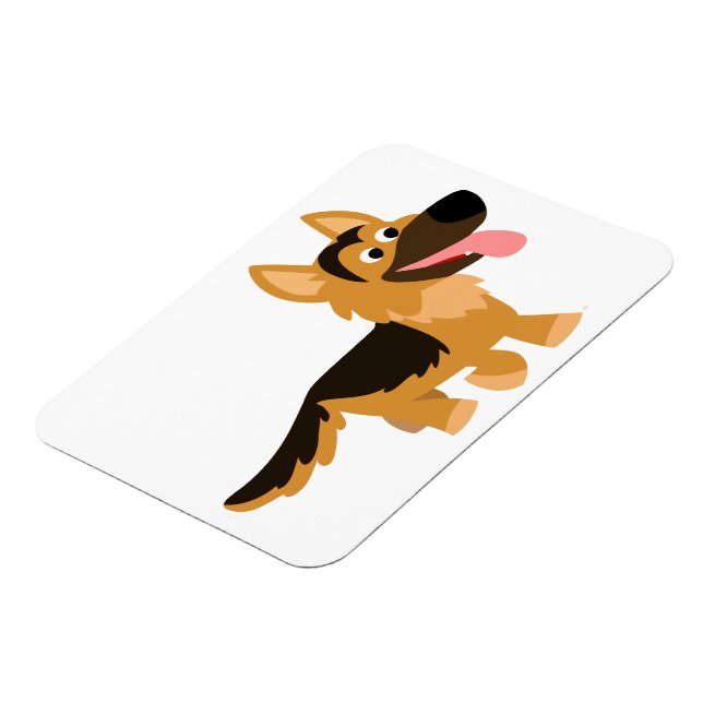 Cute Cartoon German Shepherd Dog Flexible Magnet (Left Side)