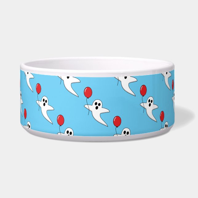 Cute Cartoon Ghost with Red Balloon Pattern (Front)