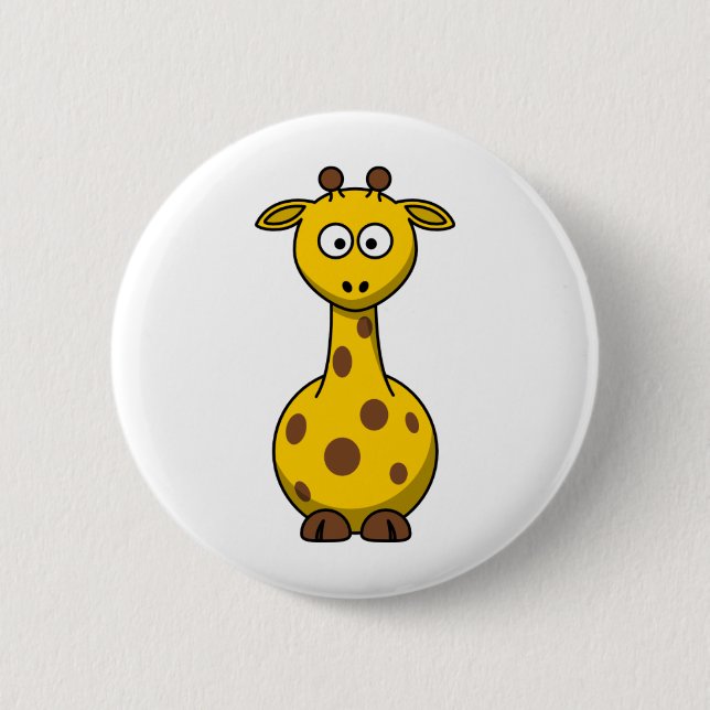 Cute Cartoon Giraffe 2 Inch Round Button (Front)