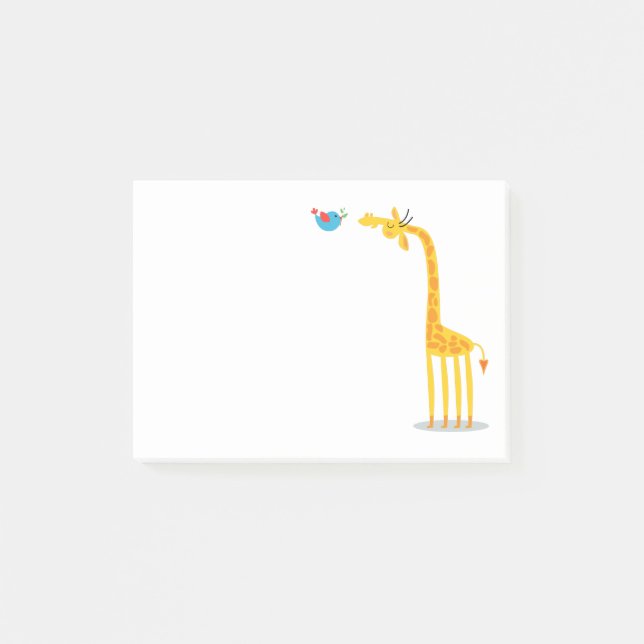 Cute cartoon giraffe and bird post-it notes (Front)