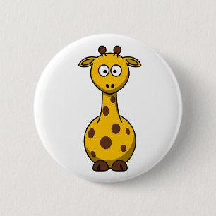 Cute Cartoon Giraffe Clipart 2 Inch Round Button
