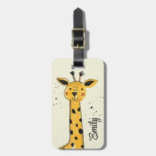 Cute cartoon giraffe head decoration luggage tag